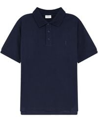 Saint Laurent - Cassandre Embroidered Polo Shirt - Lyst