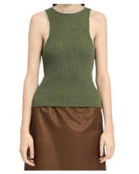 MM6 by Maison Margiela - Ribbed Sleeveless Knitted Top - Lyst