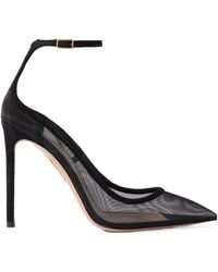 Aquazzura - Love Affair 105 Suede-Trimmed Mesh Pumps - Lyst