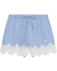 Jonathan Simkhai - Emmie Lace-Trim Striped-Pattern Shorts - Lyst