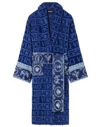 Versace - All-Over Motif Belted Bathrobe - Lyst