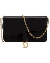 Dior - Medium Saddle Pouch With Chain - Lyst