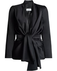 Balmain - Tie Detailed Satin Crepe Jacket - Lyst