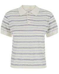 DUNST - Striped Short-Sleeve Polo Shirt - Lyst