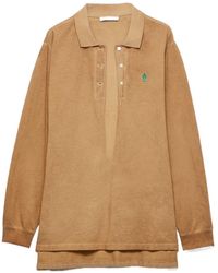 Prada - Long-Sleeved Cotton Piqué Polo Shirt - Lyst
