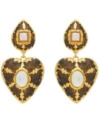 Saint Laurent - Heart Drop Earrings - Lyst