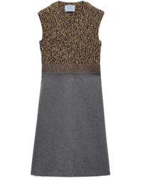 Prada - Shetland Wool And Cashmere V-Neck Dress - Lyst