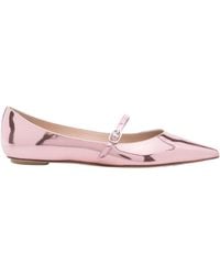 Stuart Weitzman - Pointed Mary Jane Flats - Lyst