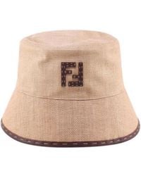 Fendi - Ff Motif Patch Interwoven Bucket Hat - Lyst