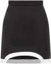 CASABLANCA - Curved Cut-Out Detailed Mini Skirt - Lyst