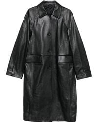 TOTEME - Long-Sleeved Leather Coat - Lyst