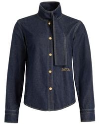Patou - Scarf-Collar Denim Shirt - Lyst