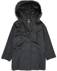 Max Mara - Woolly Collar Hooded Coat - Lyst