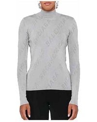 Balenciaga - High-Neck Knitted Pullover - Lyst
