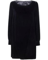 Emporio Armani - Long Sleeved Velvet Dress - Lyst