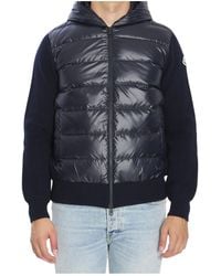 Moncler - Shiny Padded Zip-Up Cardigan - Lyst