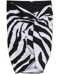 Balmain - Zebra-Print Twisted-Detail Mini Skirt - Lyst