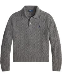Polo Ralph Lauren - Logo Embroidered Knitted Polo Shirt - Lyst