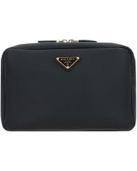 Prada - Triangle-Logo Zipped Shoulder Bag - Lyst