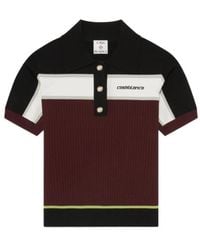 CASABLANCA - Ribbed Stripe Knitted Polo Top - Lyst