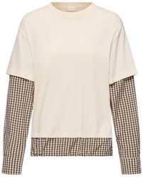 Moncler - Layered-Effect Vichy Cotton Blend T-Shirt - Lyst
