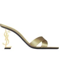 Saint Laurent - Opyum Open Toe Mules - Lyst