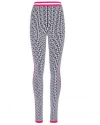 Balmain - Knit Leggings With Monogram - Lyst