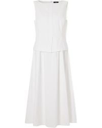 Theory - Cotton-Blend Poplin Midi Dress - Lyst