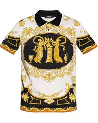 Versace - Polo Shirt With "Hall Of Heroes" Print - Lyst
