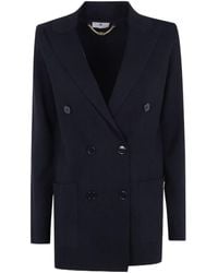 Elisabetta Franchi - Double-Breasted Knit Blazer - Lyst