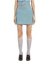 MM6 by Maison Margiela - Raw-Edge Mini Skirt - Lyst