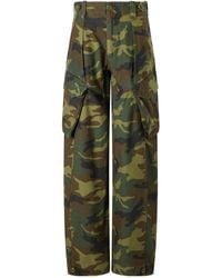 R13 - Printed Cotton-Canvas Barrel-Leg Cargo Pants - Lyst
