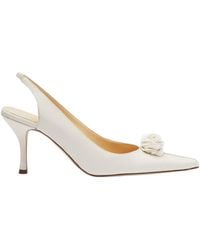 Magda Butrym - Floral-Appliqué Satin Slingback High-Heeled Sandals - Lyst