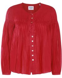 Isabel Marant - Isabel Marant Étoile Pleat Detailed Buttoned Blouse - Lyst