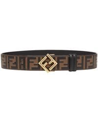 Fendi - Ff Diamonds Buckled Reversible Belt - Lyst