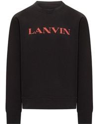 Lanvin - Logo Embroidered Crewneck Sweatshirt - Lyst