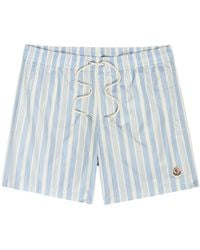 Moncler - Striped Nylon Swim Trunks - Lyst