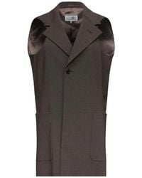 MM6 by Maison Margiela - Single Breasted Sleeveless Waistcoat - Lyst