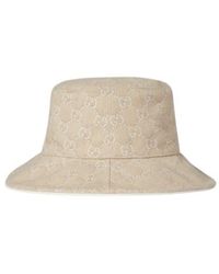 Gucci Wide Brim Gg-jacquard Denim Bucket Hat in Blue | Lyst