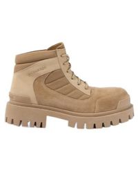 Balenciaga - Combat Strike Suede-Trimmed Lace-Up Boots - Lyst