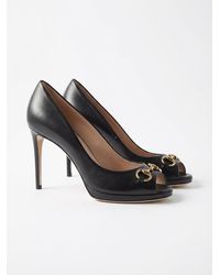 Gucci - Horse Title Buckle Details High Heels - Lyst
