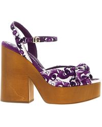 Dolce & Gabbana - Platform Sandals With 'Majolica' Print - Lyst