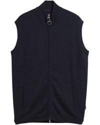 Barbour - Zip-Up Stand Collar Knit Vest - Lyst