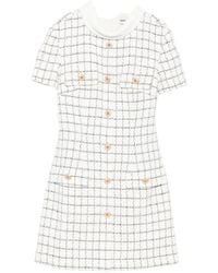 Self-Portrait - Check Boucle Mini Dress - Lyst