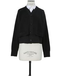 Sacai - Layered Button-Up Cardigan - Lyst