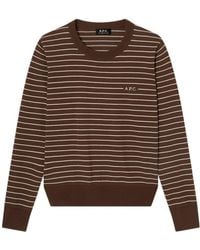 A.P.C. - Sima Striped Knitted Sweater - Lyst