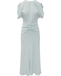 Victoria Beckham - Draped Short-Sleeve Dress - Lyst