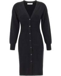 Kaos - Buttoned V-Neck Knitted Dress - Lyst