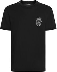 Dolce & Gabbana - Cotton Embroidery Crest T-Shirt - Lyst