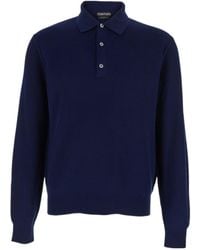 Tom Ford - Long-Sleeved Knitted Polo Shirt - Lyst